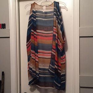 Striped shoulder cardigan